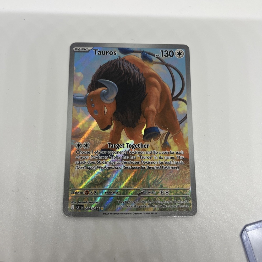 Pokémon Chaos Rising Tauros Illustration Rare Full Art Holo Card 096/086 2026